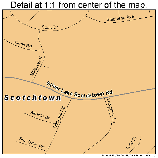 Scotchtown, New York road map detail
