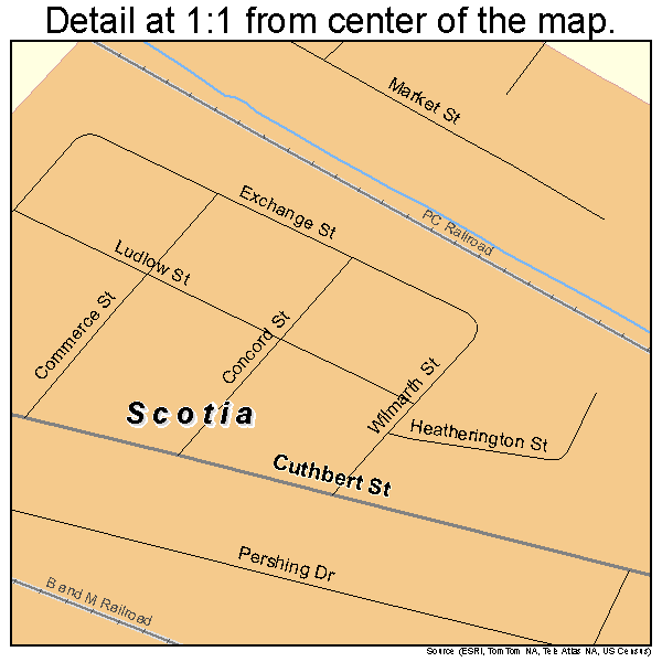Scotia, New York road map detail