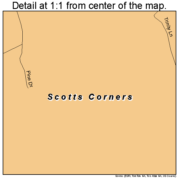 Scotts Corners, New York road map detail