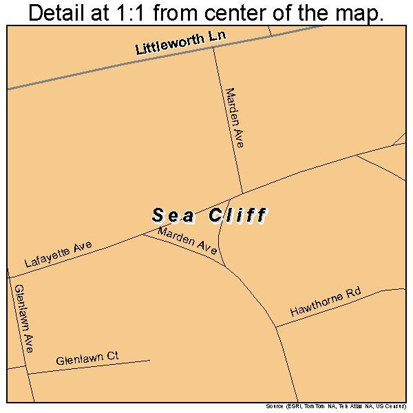Sea Cliff, New York road map detail