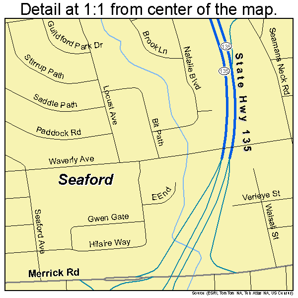 Seaford, New York road map detail