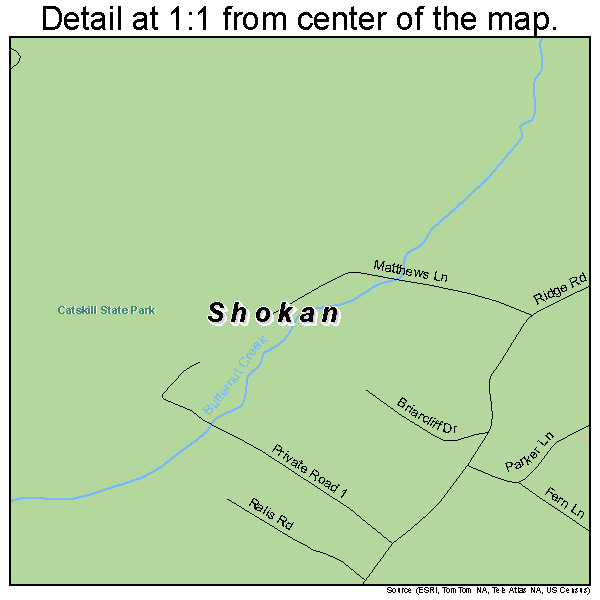 Shokan, New York road map detail