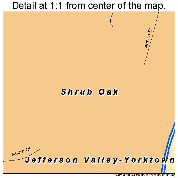 Shrub Oak, New York road map detail