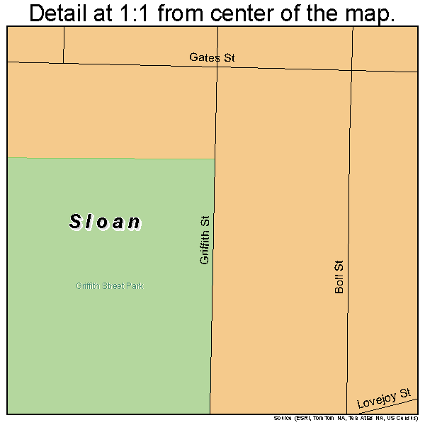 Sloan, New York road map detail