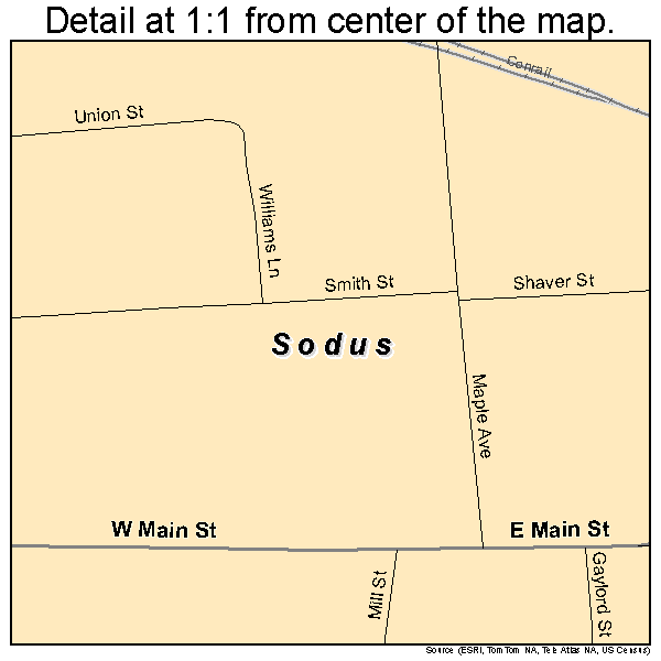 Sodus, New York road map detail