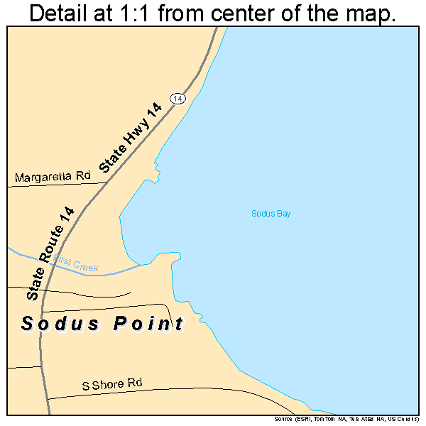 Sodus Point, New York road map detail
