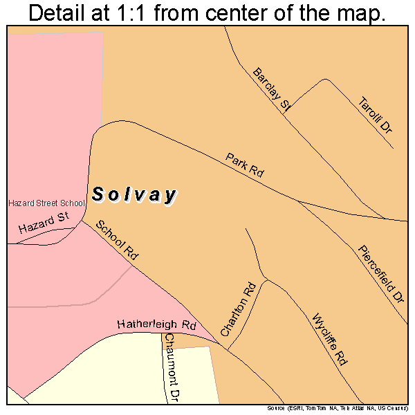 Solvay, New York road map detail