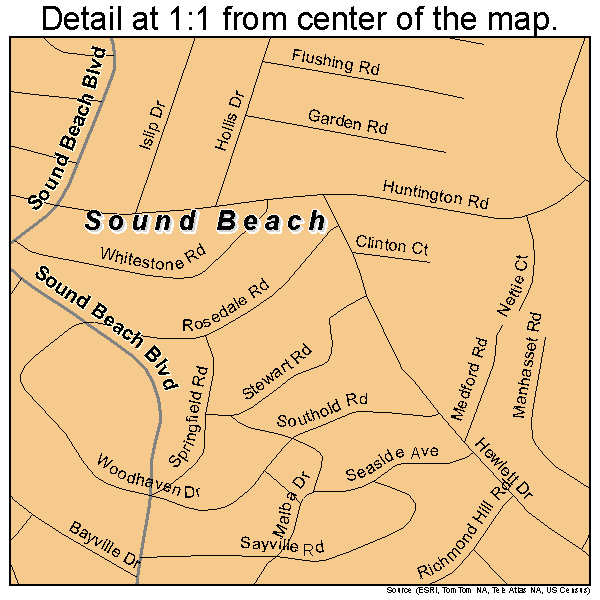 Sound Beach, New York road map detail