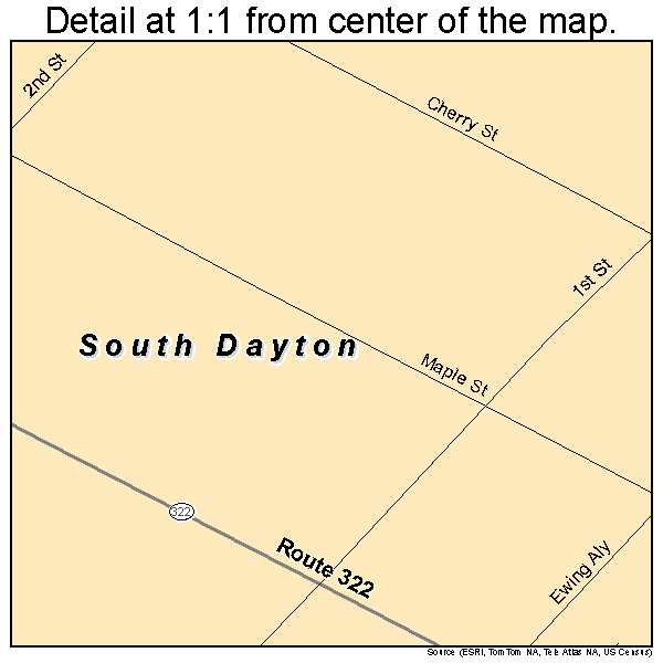 South Dayton, New York road map detail