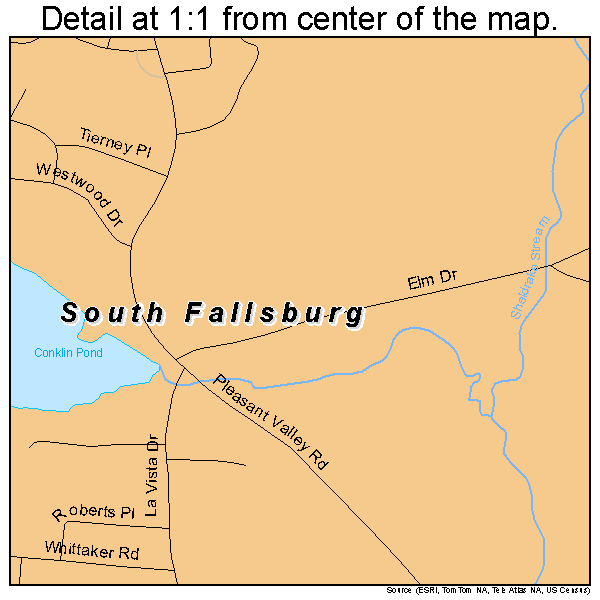 South Fallsburg, New York road map detail