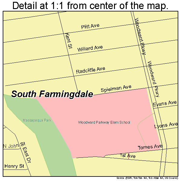 South Farmingdale, New York road map detail