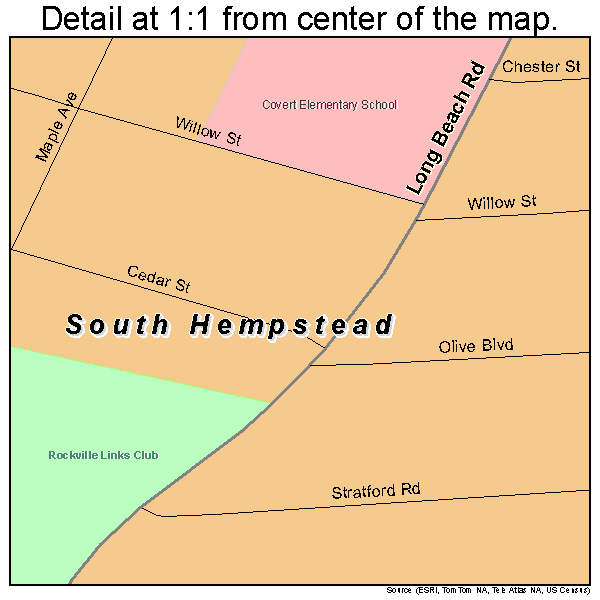 South Hempstead, New York road map detail