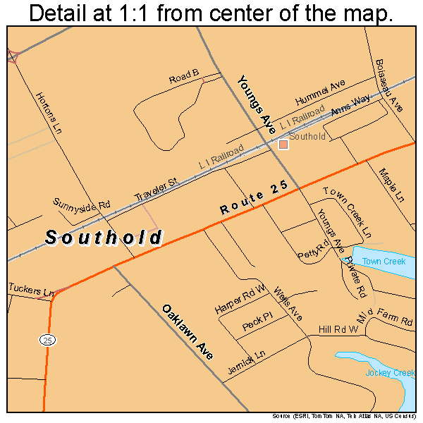 Southold, New York road map detail