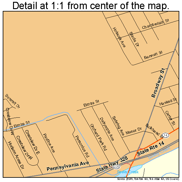 Southport, New York road map detail