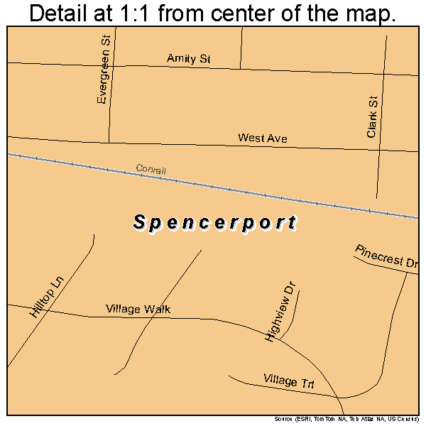 Spencerport, New York road map detail