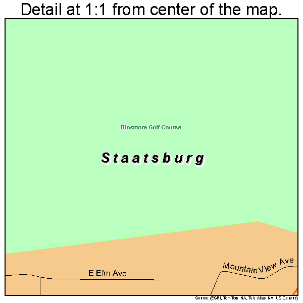 Staatsburg, New York road map detail