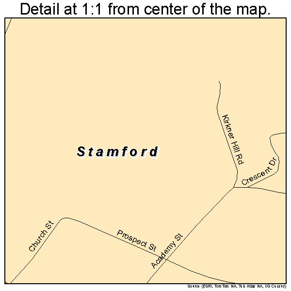 Stamford, New York road map detail