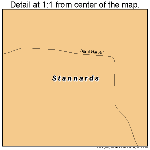 Stannards, New York road map detail