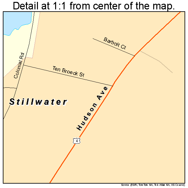 Stillwater, New York road map detail