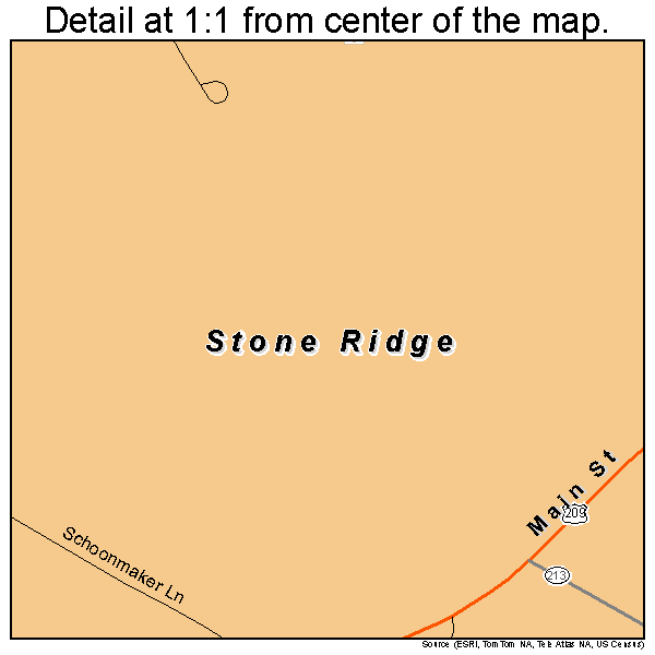 Stone Ridge, New York road map detail