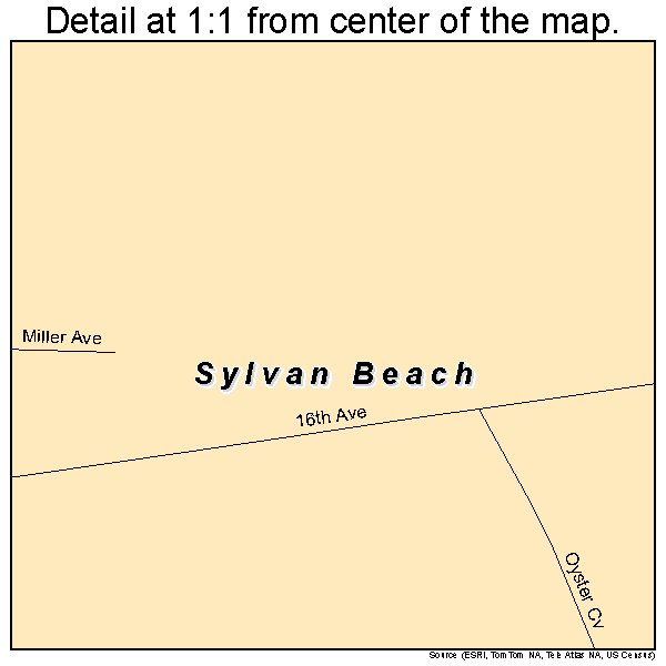 Sylvan Beach, New York road map detail