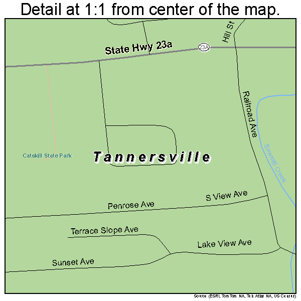 Tannersville, New York road map detail