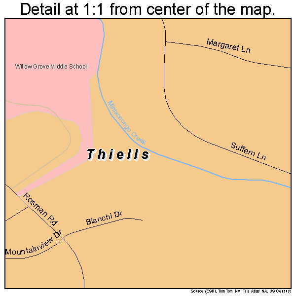 Thiells, New York road map detail