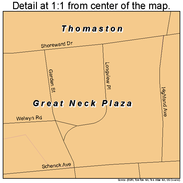 Thomaston, New York road map detail