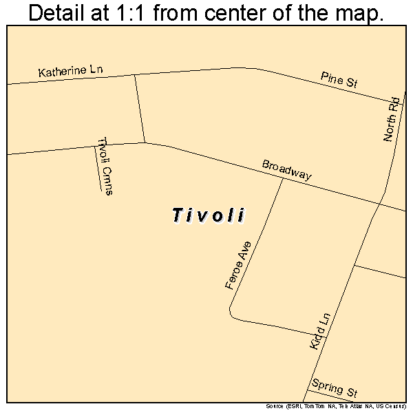 Tivoli, New York road map detail