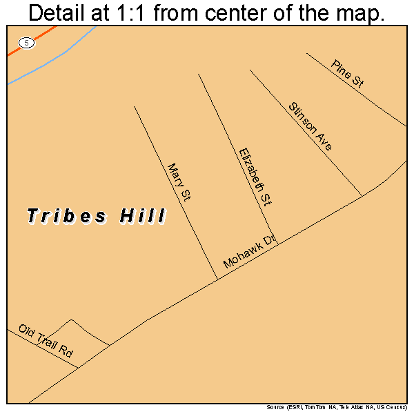 Tribes Hill, New York road map detail