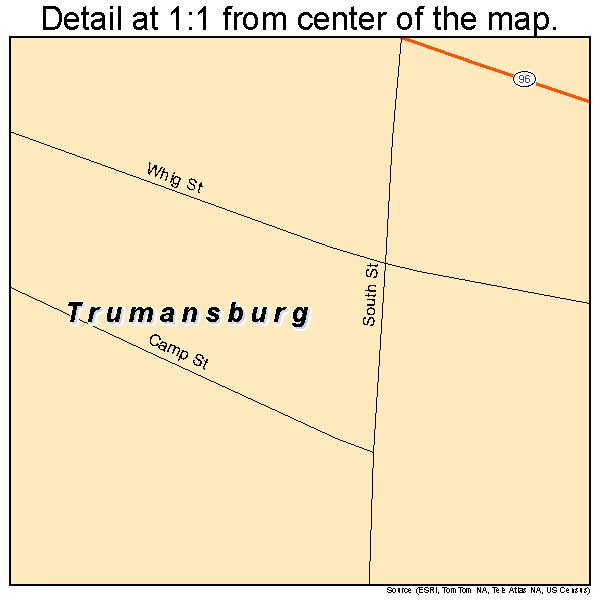 Trumansburg, New York road map detail