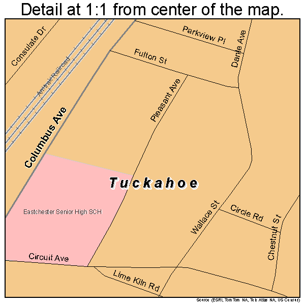Tuckahoe, New York road map detail