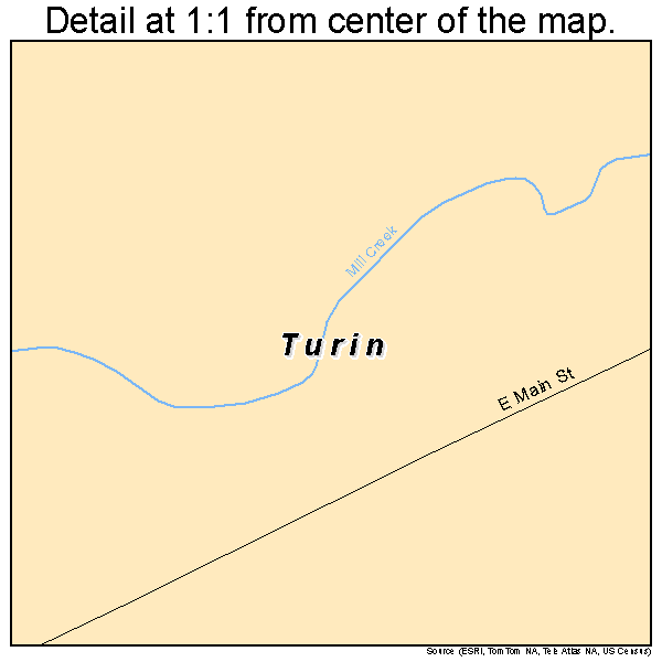 Turin, New York road map detail