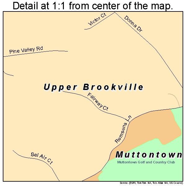 Upper Brookville, New York road map detail