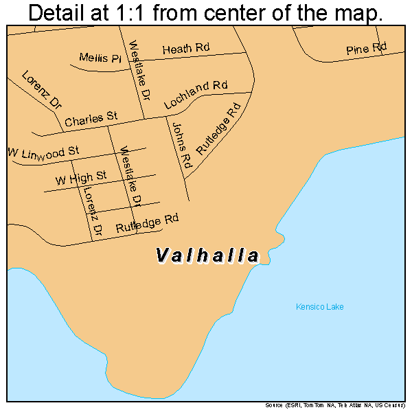 Valhalla, New York road map detail