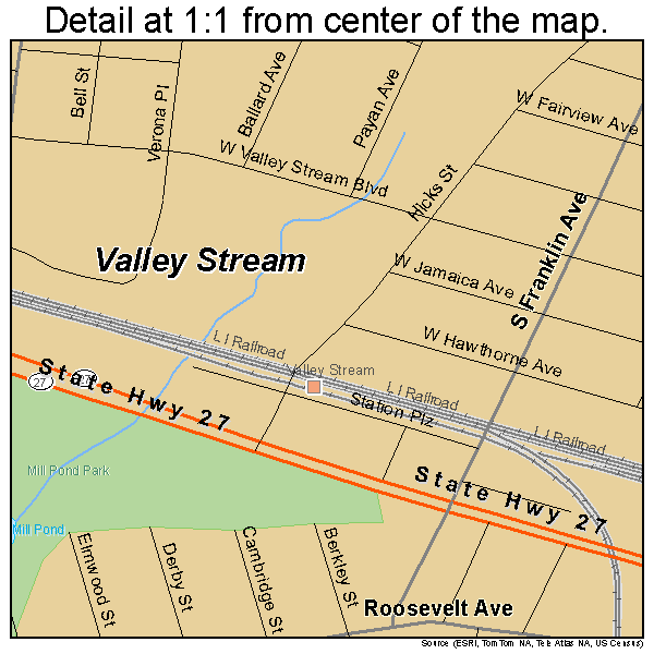 Valley Stream, New York road map detail