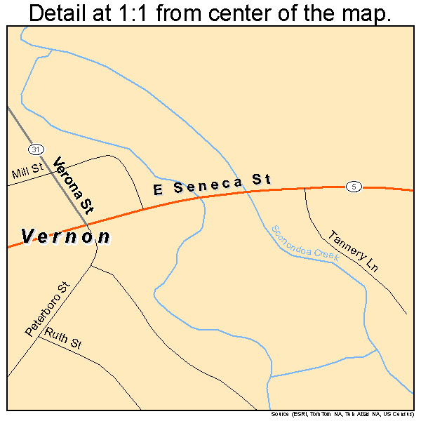 Vernon, New York road map detail