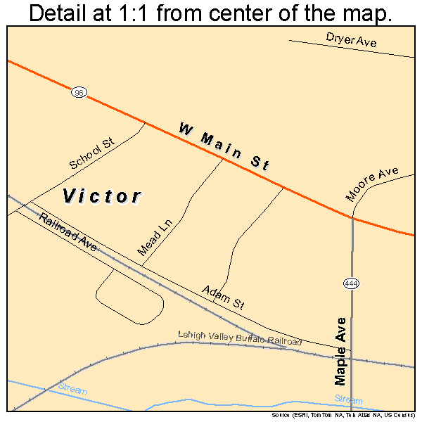 Victor, New York road map detail