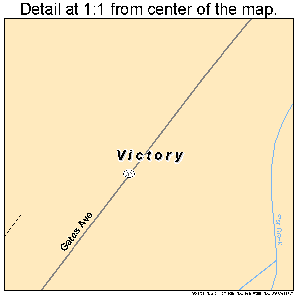 Victory, New York road map detail