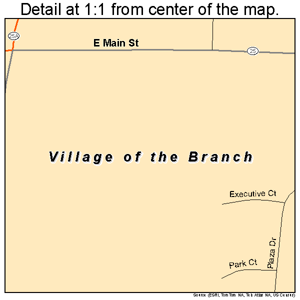 Village of the Branch, New York road map detail