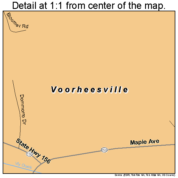 Voorheesville, New York road map detail