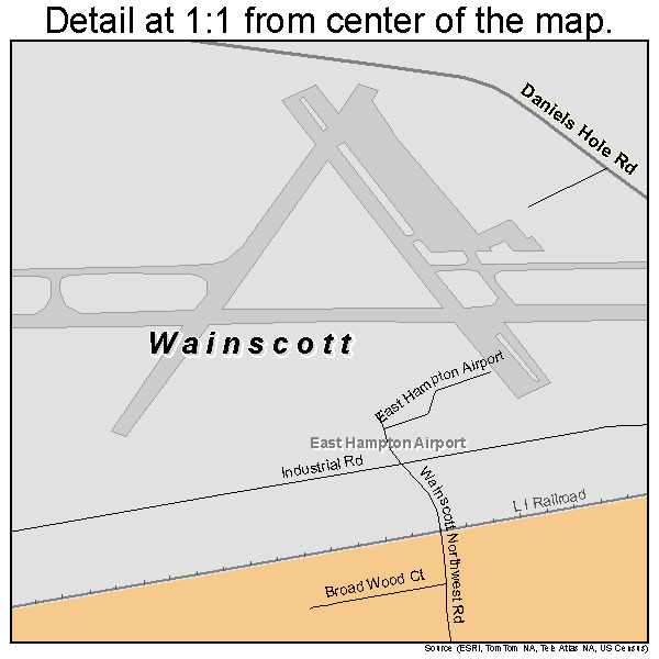 Wainscott, New York road map detail