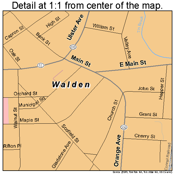 Walden, New York road map detail