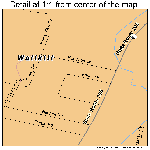 Wallkill, New York road map detail