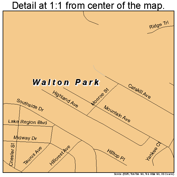 Walton Park, New York road map detail
