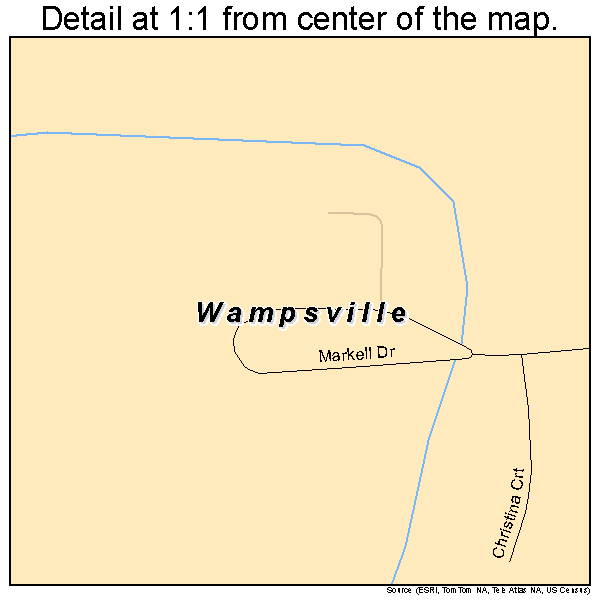 Wampsville, New York road map detail