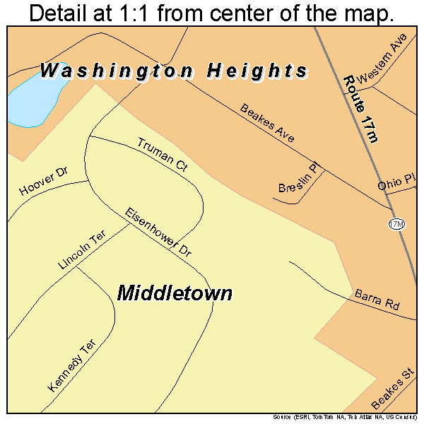 Washington Heights, New York road map detail