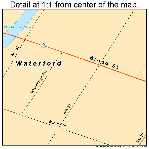 Waterford, New York road map detail