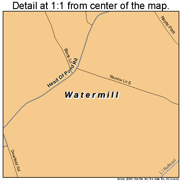 Watermill, New York road map detail