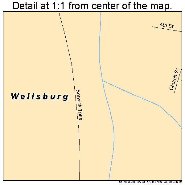 Wellsburg, New York road map detail